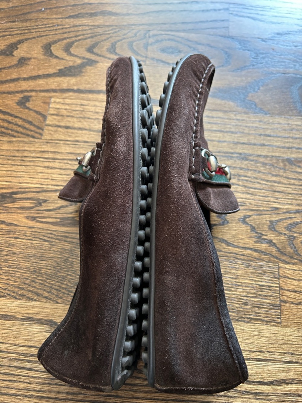 Men’s Gucci Brown suede silver horsebit driving loafers size 10.5 - Picture 12 of 12